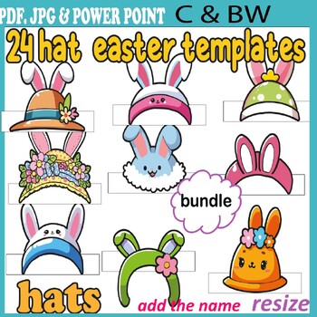 Preview of Easter Bunny Hat / Easter bunny headband/Easter bunny crown- bundle Craft