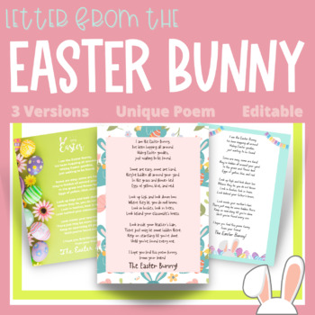 Easter Bunny Letter and Editable Stationary by Amores Education | TPT