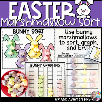 Preview of Easter Bunny Marshmallow Color Sorting and Graphing Activities Mats