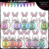 Easter Bunny Math Numbers (0-10) - Clip Art & B&W Set