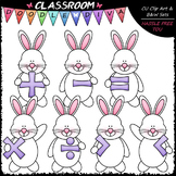 Easter Bunny Math Symbols - Clip Art & B&W Set