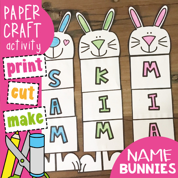 Preview of Easter Bunny Name and Word Craft Activity