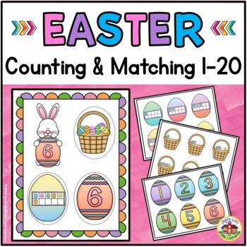 Easter Counting and Matching Numbers and Sets 1-20 | TPT