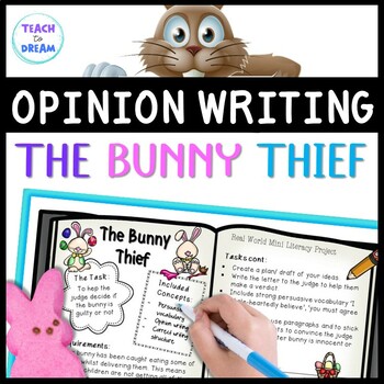 Preview of Easter Bunny Opinion Writing Graphic Organizer ELA | Persuasive