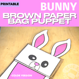 Easter Bunny Paper Bag Puppet Craft- Spring - Activity - F