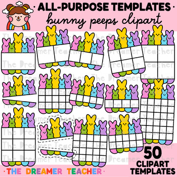 Preview of Easter Bunny Peeps Clipart Templates