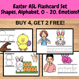 Easter Bunny Preschool ASL Flashcard Set - shapes, alphabe