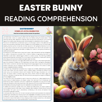 Preview of Easter Bunny Reading Comprehension Passage for History of the Easter Bunny