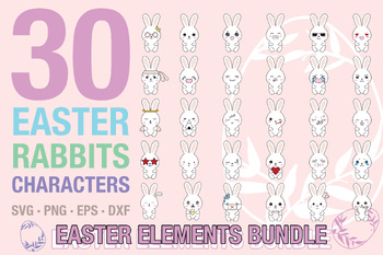 Preview of Easter Bunny SVG Bundle | Rabbit Characters