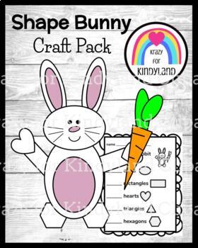 Preview of Easter Bunny Shape Craft - Counting Activity - Easter Rabbit Math Center