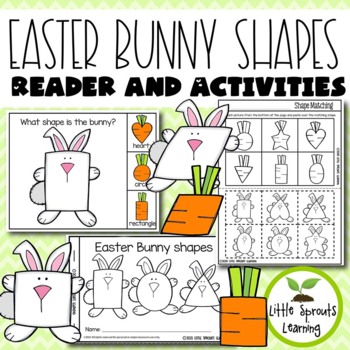 Preview of Easter Bunny Shapes  Reader and Shape Recognition Activities
