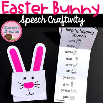 Preview of Easter Speech Therapy Craft Activity Articulation and Language | Spring Bunny