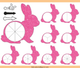 Easter Bunny Spinner Clipart Pink Glitter Blank Clip Art M