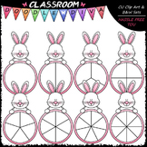 Easter Bunny Spinners Clip Art - Games Clip Art & B&W Set