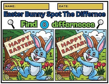 Easter Bunny Spot The Differences | Easter Bunny Activities | Spring Themed