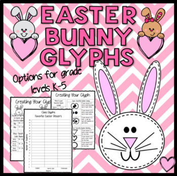 Preview of Easter Bunny Spring Glyphs Craft- Options for K-5 Grade Levels- Math No Prep