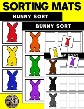 Preview of Easter Bunny Tails Bunnies Sort Color Sorting Binder Task Fast Finisher Colors