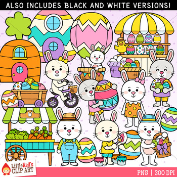 Preview of Easter Bunny Village Clip Art