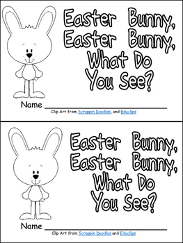 Preview of Easter Bunny What Do You See Emergent Reader for Kindergarten- Spring