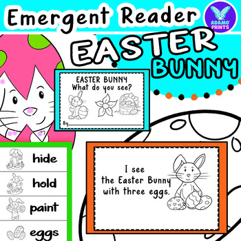 Preview of EASTER BUNNY What do you see - Emergent Reader Kindergarten Reader Mini Book