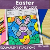 Easter Bunny With Egg Coloring Page Equivalent Fractions W
