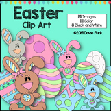Easter Bunny and Eggs  Clip Art