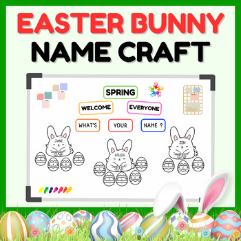 Preview of Easter Bunny name Craft activity l Spring Bulletin Board Ideas l Name Craftivity