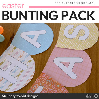 Preview of Pastel Easter Bunting Flag Pack  | Easter Bulletin Board Display