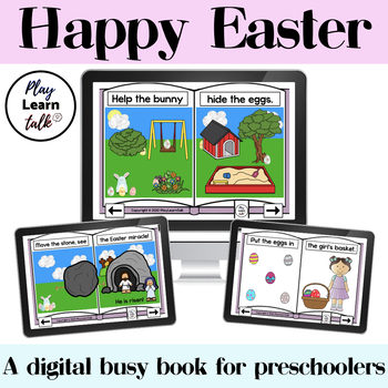 Preview of Easter Busy Book - Boom Cards - Speech Therapy - Preschool