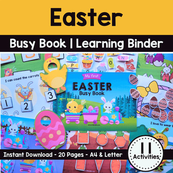 Preview of Easter Busy Book , Printable Quiet Book, Learning Binder, Easter Activities