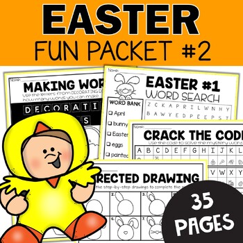 Preview of Easter Busy Packet  - Fun March Morning Work for 2nd and 3rd Grade Worksheets