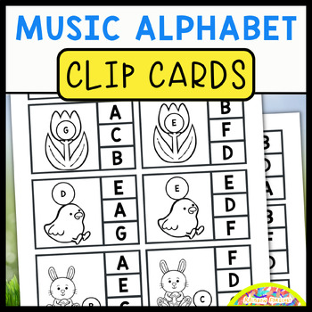 Preview of Easter CLIP CARDS Music Worksheets | Music Theory Elementary Band Piano
