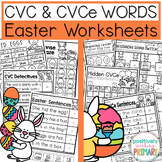 Easter CVC and CVCe Magic e Words Worksheets