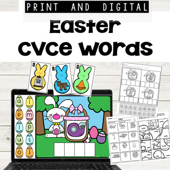 Preview of Easter CVCe (silent e) words print and digital Google Slides™