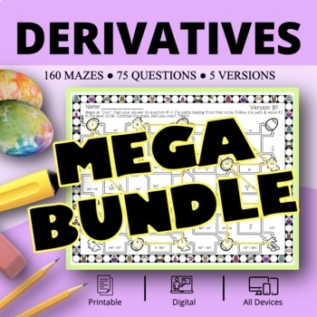 Preview of Easter: Calculus Derivatives BUNDLE Maze Activity