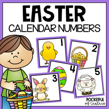 Easter Calendar Numbers by Pocketful of Centers | TpT