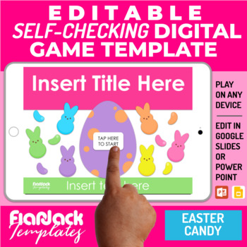 Preview of Easter Candies Google Slides PPT Game Template Editable Digital Self-Checking