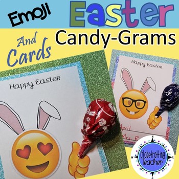 Preview of Easter Cards - Candy Gram Emoji Lollipop Holders