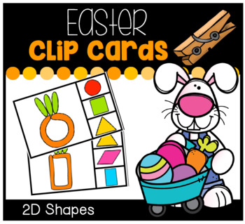 Preview of Easter Carrots 2D Shapes Clip Cards