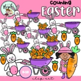 Easter Carrots and Easter Bunny Counting Clip Art. Contand