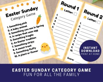 Preview of Easter Categories Game, Spring Words/Vocabulary Activity