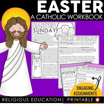 Preview of Easter Catholic Workbook and Activities | Religious Education