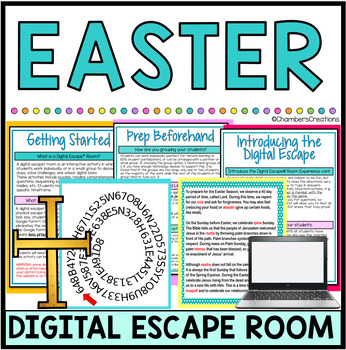 Preview of Easter Catholicism Digital Escape Room March Team building religion breakout