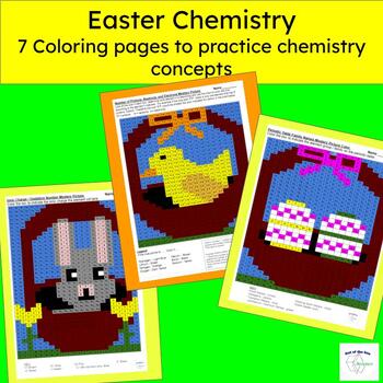 Preview of Easter Chemistry Puzzles - Coloring Activities - Great for Sub Plans
