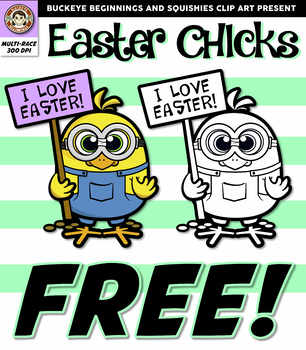 Preview of Easter Chick Clipart FREE! {Squishies Clipart}