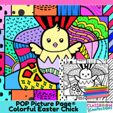Easter Chick Coloring Page Fun Easter Pop Art Coloring Act