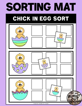 Preview of Easter Chick Egg Pattern Sort Visual Discrimination Sorting Binder Task chicks