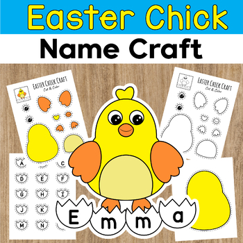Preview of Easter Chick Name Craft: Easter Activities | Easter Craft Ideas | Springtime
