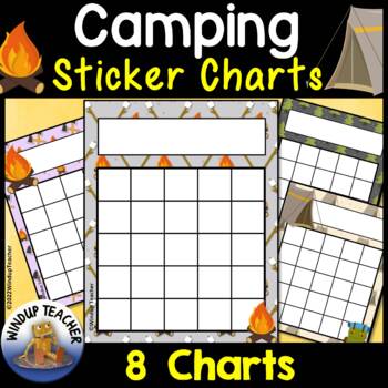 Preview of Camping Sticker Charts - Camping Incentive Reward Charts for Behavior