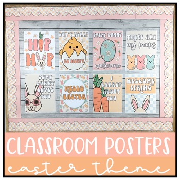 Preview of Easter Classroom Posters | Retro Easter Bulletin Board